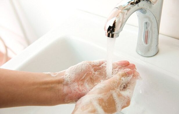 hand washing to prevent worm infection